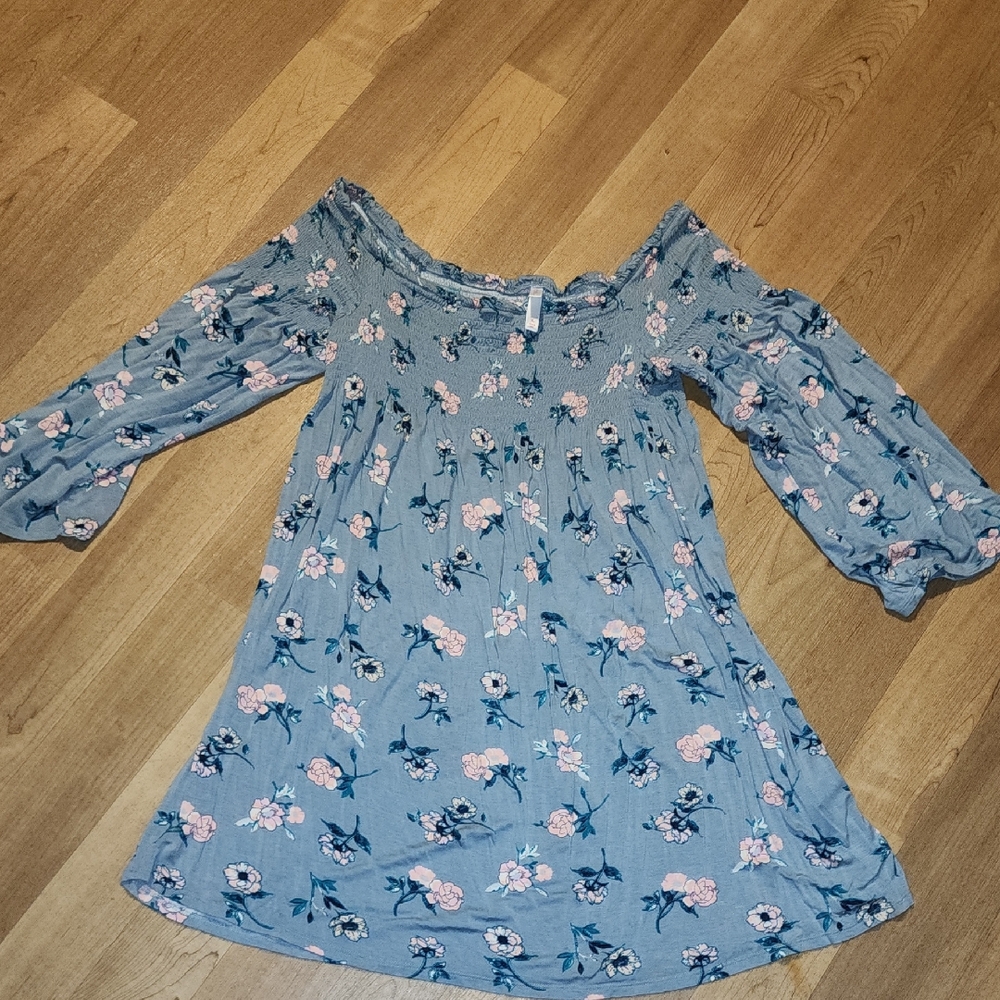Xhilaration Blue Floral Kids Dress